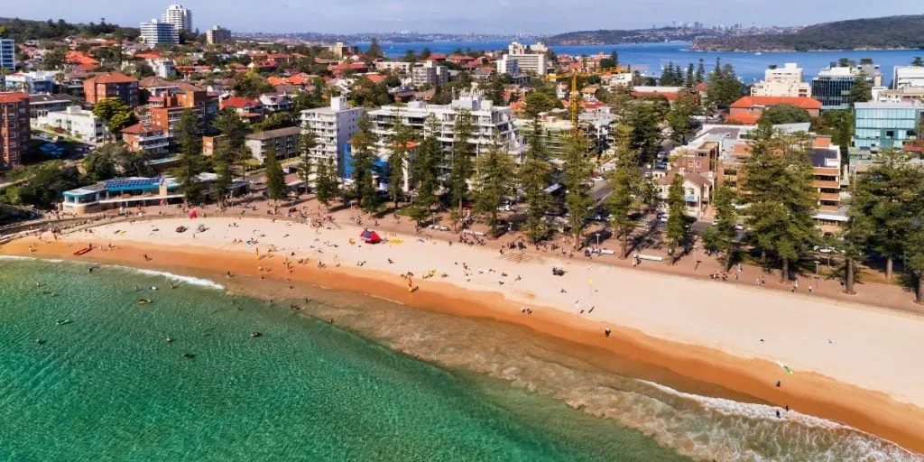 Pacific ocean of Manly beach on Northern beaches of Sydney