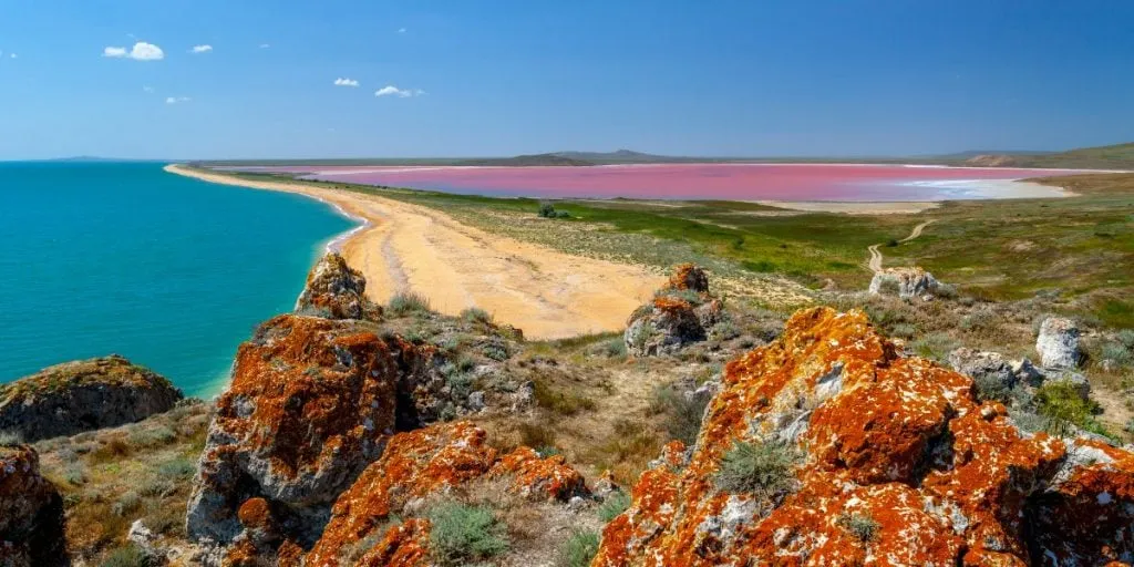 Pink lake Western Australia