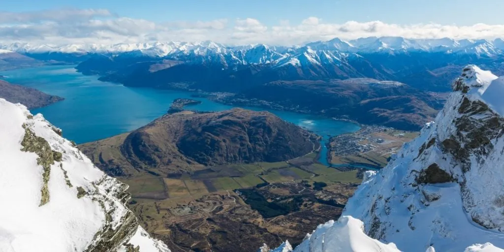 The Remarkables mountain range above Queenstown, New Zealand