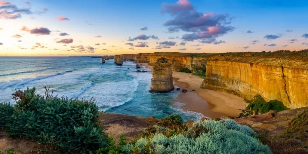 Twelve apostles at sunset, Great Ocean Road at Port Campbell, Australia